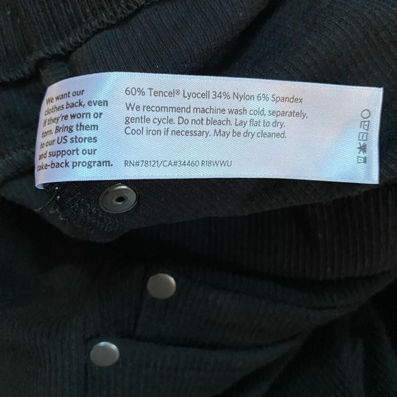 Eileen Fisher Cropped/Ankle Black Ribbed Pants - Picture 5 of 10